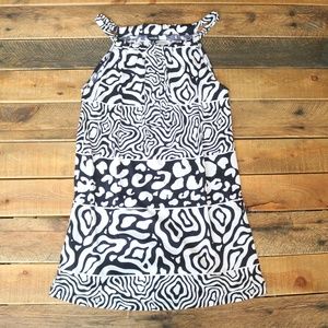Rafaella blac/white pattern sleeveless tunic small